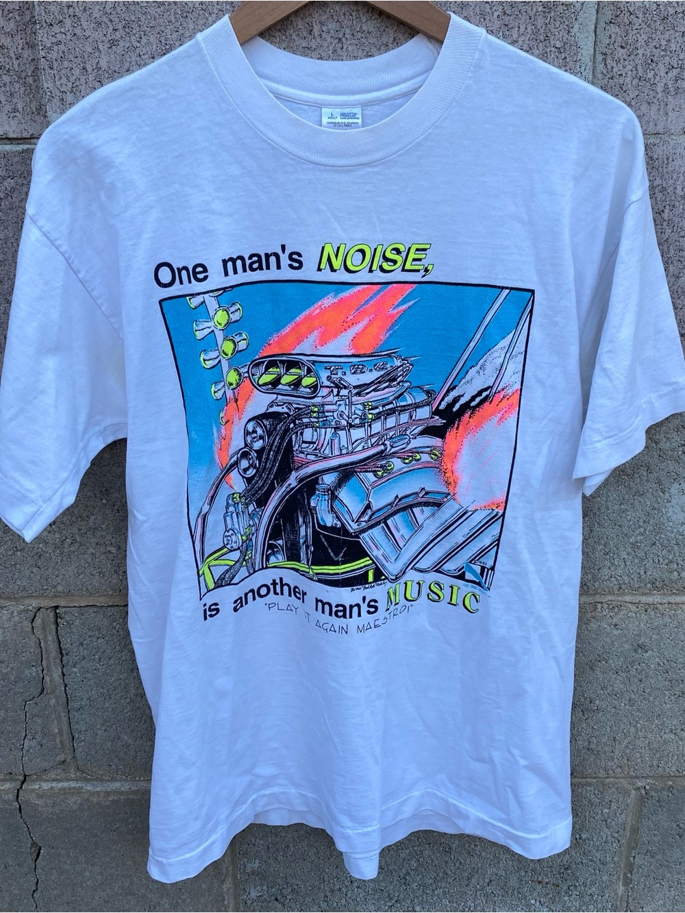 Vintage Brian "bad ash" ashley motorsports Large shirt Car 90s Engine